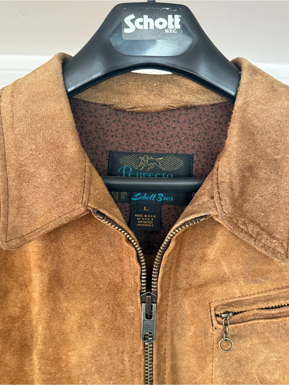 Schott NYC Perfecto 370 “Duke” Premium Rough Out Suede Classic Leather Jacket - Picture 3 of 17